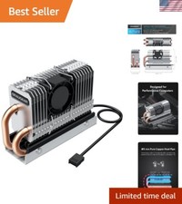 Ultra-Efficient M.2 2280 SSD Heatsink with Dual Copper Heat Pipes & PWM Fan picture