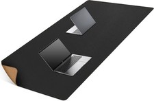 63”x 31.5” Cork & Leather Desk Mat XXL, Large Desk Pad (Black) picture