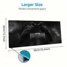 Extra Large Gaming Mouse Pad - Crow & Hammer Design Large Extended Desk Mat wi picture