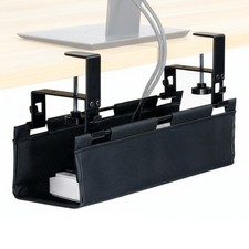 VIVO 16” Black Clamp-on Fabric Cable Power Strip Management Tray picture