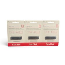 Lot of 3 - SanDisk® Phone Drive 256GB Flash Drive for iPhone Lightning and USB C picture