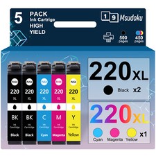 5-Pack T220XL 220XL Ink Cartridges For Epson WorkForce WF-2750 WF-2760 WF-2650 picture