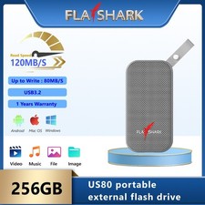 FLASHARK external flash drive 256GB USB-C USB3.2 dedicated for audio and video picture