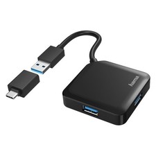 HUB Hama 00200116 USB 3.2 GEN1 Black picture