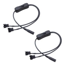 ThtRht 2 Pack DC Plug to PWM Fan Power Cable with ON OFF Switch 5.5mm x... picture