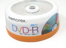 Memorex DVD-R 16x 4.7GB 120min 25 Pack Spindle Blank Discs New Recordable Media picture