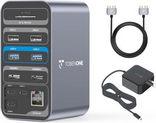 TobenONE Docking Station Dual Monitor w/ 100W GaN Charger – Open Box, Excellent picture