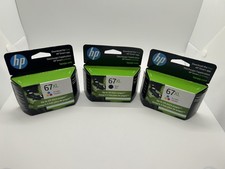 HP 67XL Ink Cartridges 3 Pack Black Tri-Color NEW SEALED picture