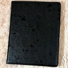 Rotating Folding Folio Stand Case for Apple iPad 9.7in Black Synthetic Leather picture