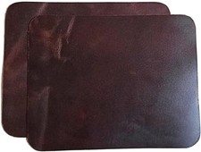 2 PCS 10x8 inch Walnut Brown Full Grain Real Leather Mouse Pads for Desk picture