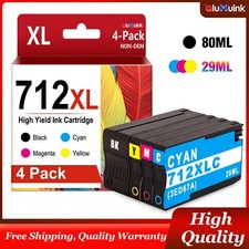 712XL 4-Pack Ink (80ml Black, 29ml Color) for HP DesignJet Studio 24-in picture