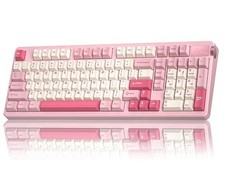 LEOBOG A98 Wireless Mechanical Pink Creamy Keyboard with Number Pad Knob96%  picture