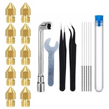 24Pcs 3D Printer Accessories 0.4mm MK8 Brass Extruder Nozzles Cleaning Tools Kit picture
