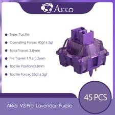 AKKO V3 Pro Lavender Purple Tactile Switches 5 Pin 40gf Dustproof 45pcs picture