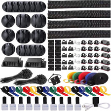 Kit 300 Piezas Organizador de Cables con Fundas Clips Sujetadores y Amarracables picture