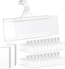 25Pcs Wire Shelf Label Holder, Reusable Plastic Shelf Tags for Pantry Retail Sho picture