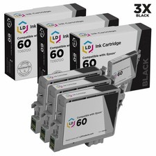 LD T060120 T060 Black Ink Cartridge Set of 3 for Epson C88 CX3800 CX3810 CX4200 picture