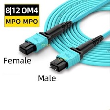 1-30M MPO Male to MPO Female OM4 Fiber Opticial Patch Cord MTP 8|12F Type A lot picture