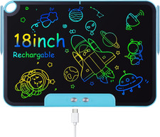 Rechargeable LCD Writing Tablet, 18 Inch Colorful Drawing Tablet(Blue) picture
