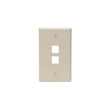 (2 PCS.) Leviton 41080-2IP 2-Port Wallplate, Ivory. NOS/NIB. picture