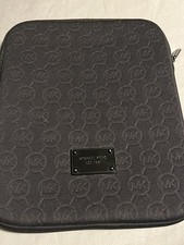 Michael Kors iPad Tablet Case Black Neoprene Padded Zip Closure 8.5” W X 10”H picture