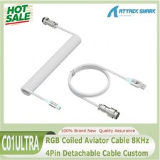 ATTACK SHARK C01ULTRA RGB Coiled Aviator Cable 8KHz 4Pin Detachable Cable Custom picture