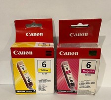 2 Boxes of Cartridges BCI-6M + BCI-6Y Original New Yellow 13ml Magenta 13ml picture