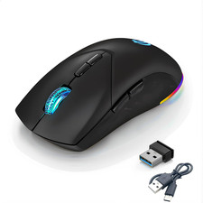Wireless Mouse, Dual Mode BT5.2+2.4G, Silent , Rechargeable-Black picture
