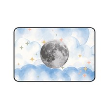 Moon and Clouds Desk Mat | Celestial Moon Mousepad picture