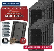 LULUCATCH Mouse & Insect Traps 12 Pack, Heavier Sticky Traps with Non-Toxic Glue picture