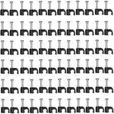 Black Cable Holders Wire Clips for Wall Mounting Extension Cord Coaxial Cables picture