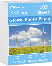Papel fotográfico brillante de 5 x 7, 105 hojas para impresora de inyección de t picture