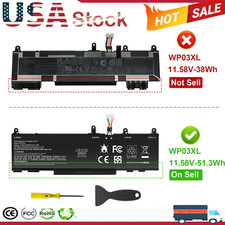 51.3Wh WP03XL Battery for HP Split X2 13-M000 Elitebook 830 845 860 HSTNN-LB9C picture