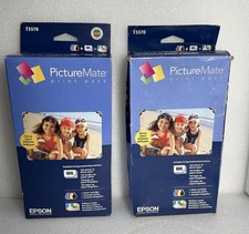 Lpt Of 2 NEW Epson PictureMate Print Inkjet Cartridge 100 Glossy Paper 02/2018 picture