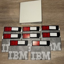 Collection Of Vintage IBM Floppy Desk: Set Of 8 With Case, Not For Use, As Is picture