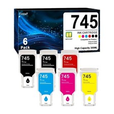 745 Ink Cartridge WITH CHIP 300ml Set 6-Pack Replacement for Z2600/Z5600 HP 745 picture