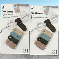 Set of 2 U Brands Cord Straps 4-Pack Vegan Leather Multi-Color Cable Organizatio picture