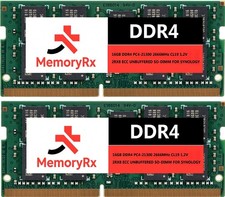32GB (2X16GB) DDR4 2666 ECC SO-DIMM MEMORY  for Synology and QNAP  NAS Systems picture