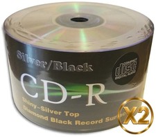 100-Pak DIGITAL-AUDIO Shiny-Silver/BLACK Colored CDR-DA 80-Min CD-R's picture