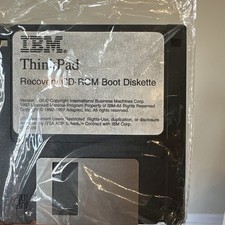 IBM ThinkPad Recovery CD-ROM Boot Diskette Floppy Disk 3.5” 1997 PC Vintage picture
