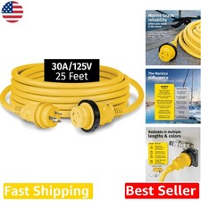Heavy Duty 30 Amp 125 Volt RV Power Cord 25ft - Weatherproof, Marine Grade Cable picture
