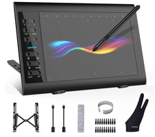 10x6 inch Digital Drawing Tablet HD Screen Graphics tablet with Battery-free Pen picture