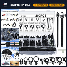 200 Pcs Wire Loom Clips - 15 Sizes Push Mount Cable Management for Cars picture