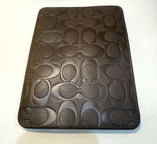 Vintage Coach Signature Embossed Leather Tobacco Tablet E-Reader Case 8” picture
