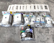 LOT (13) Rocker Switch Plates (20) 1 Port Legrand Wall Plates (5) Coax Strap picture