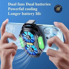 🎮 FS01 Dual Fan Mobile Phone Cooler Rechargeable Radiator Gaming Heat Sink picture