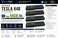 Lot of 4 NVIDIA Tesla K40c 12GB GDDR5 HP OEM F1R08A GPU 48GB Total VRAM picture