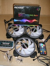 Pecham (3-Pack) 120mm RGB Cooling Fans and 10 Port Hub Set.  picture