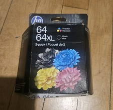 HP 64XL 2-Pack Black Tri-Color Ink Cartridges, Expires Oct 2027 picture