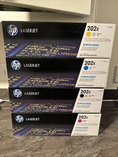 HP 202X Black Cyan Magenta Yellow 4 Pack High Yield Toner Cartridge Sealed OEM picture